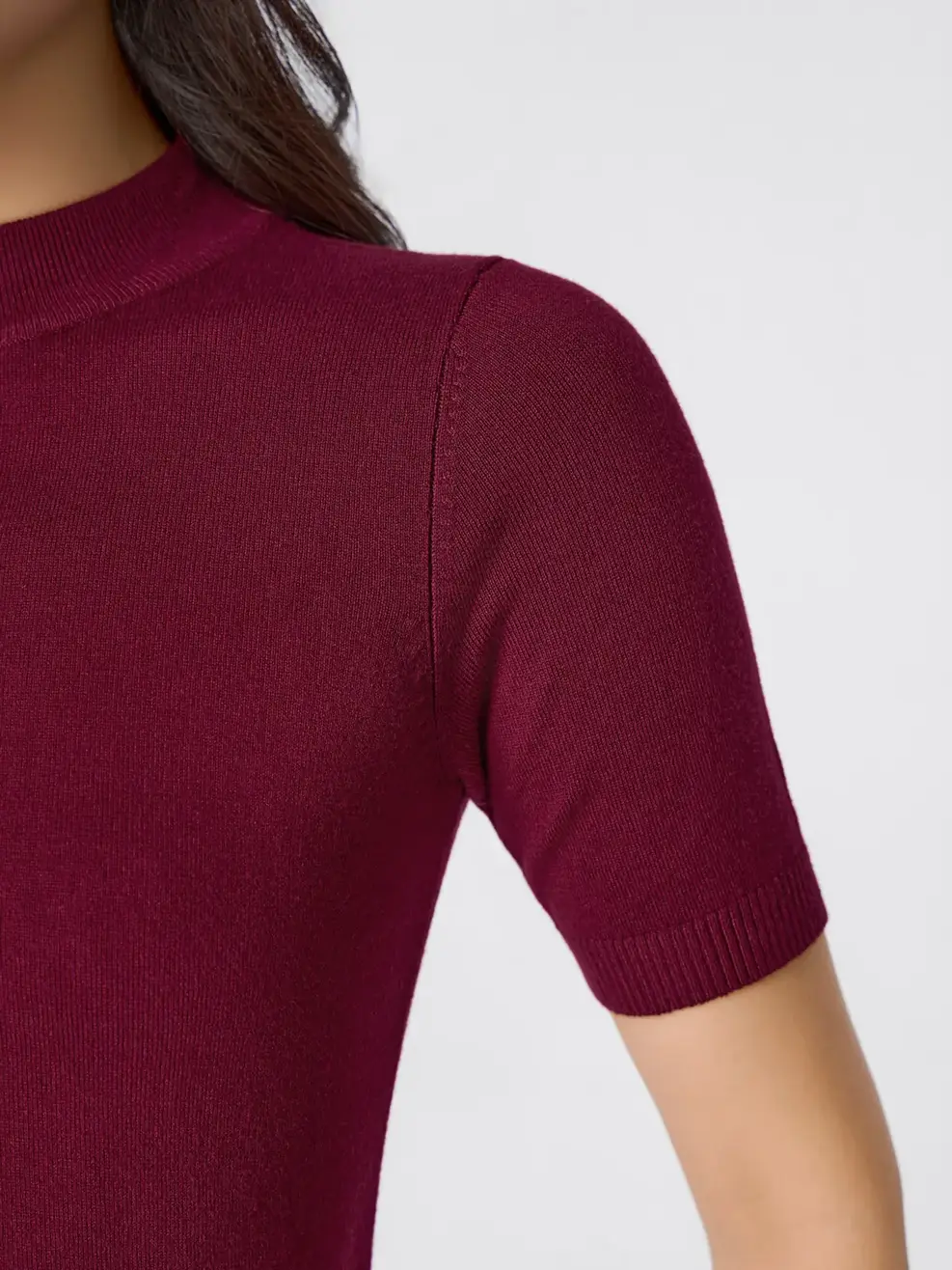 Áo Len Nữ Ngắn Tay Bo Gấu - Đỏ 033 - M