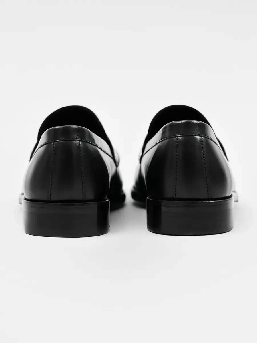 Giầy nam penny loafer da bò nappa cao cấp - Đen - 39