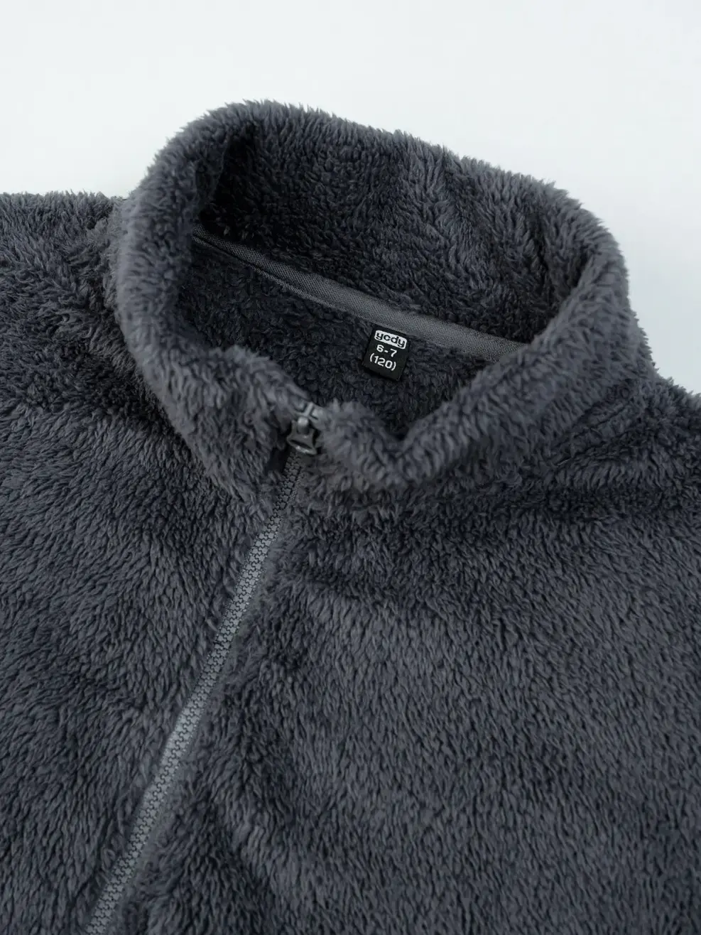 Áo Khoác Kid Giả Lông Cừu Cổ Cao - Ghi - 4-5