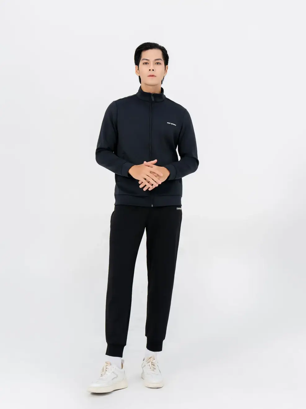 Áo khoác thể thao nam bo gấu - Đen - M