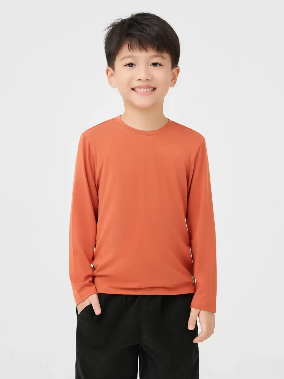 Áo Phông Dài Tay Giữ Nhiệt Bamboo - Màu cam 017 - 104