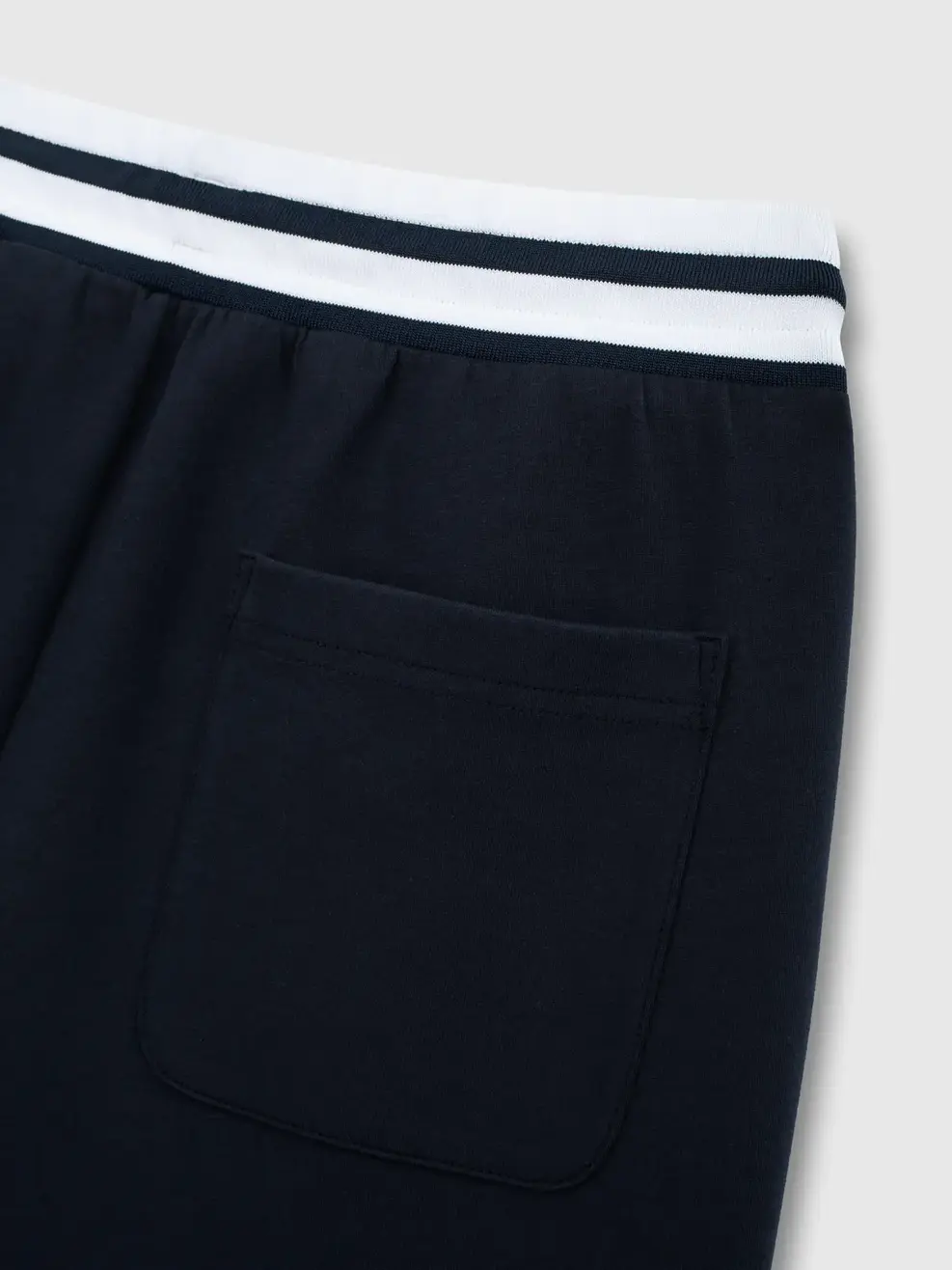 Bộ Đồ Nỉ Nam Cổ Cạp Phối Bo Dệt Kẻ - Navy 001 - M