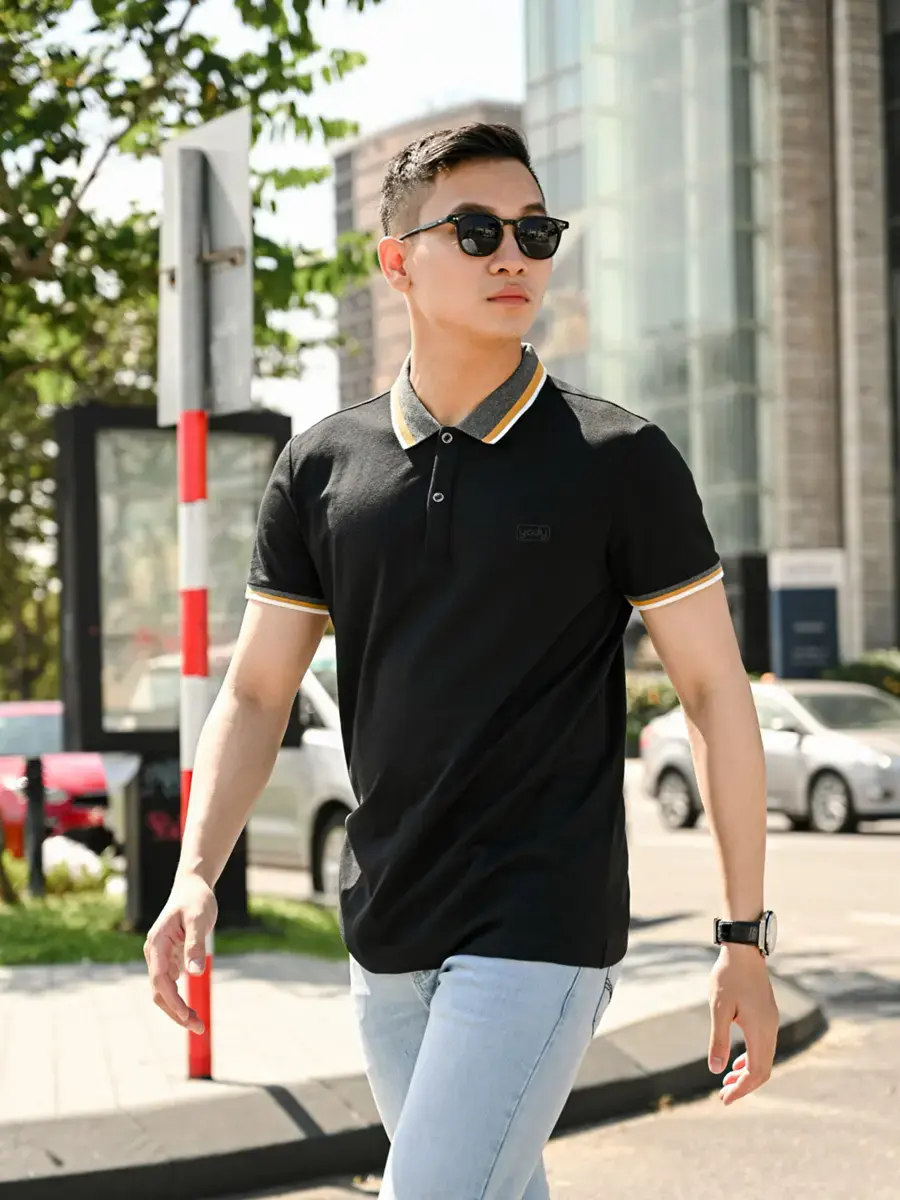 Polo phối bo 01 - Đen - L
