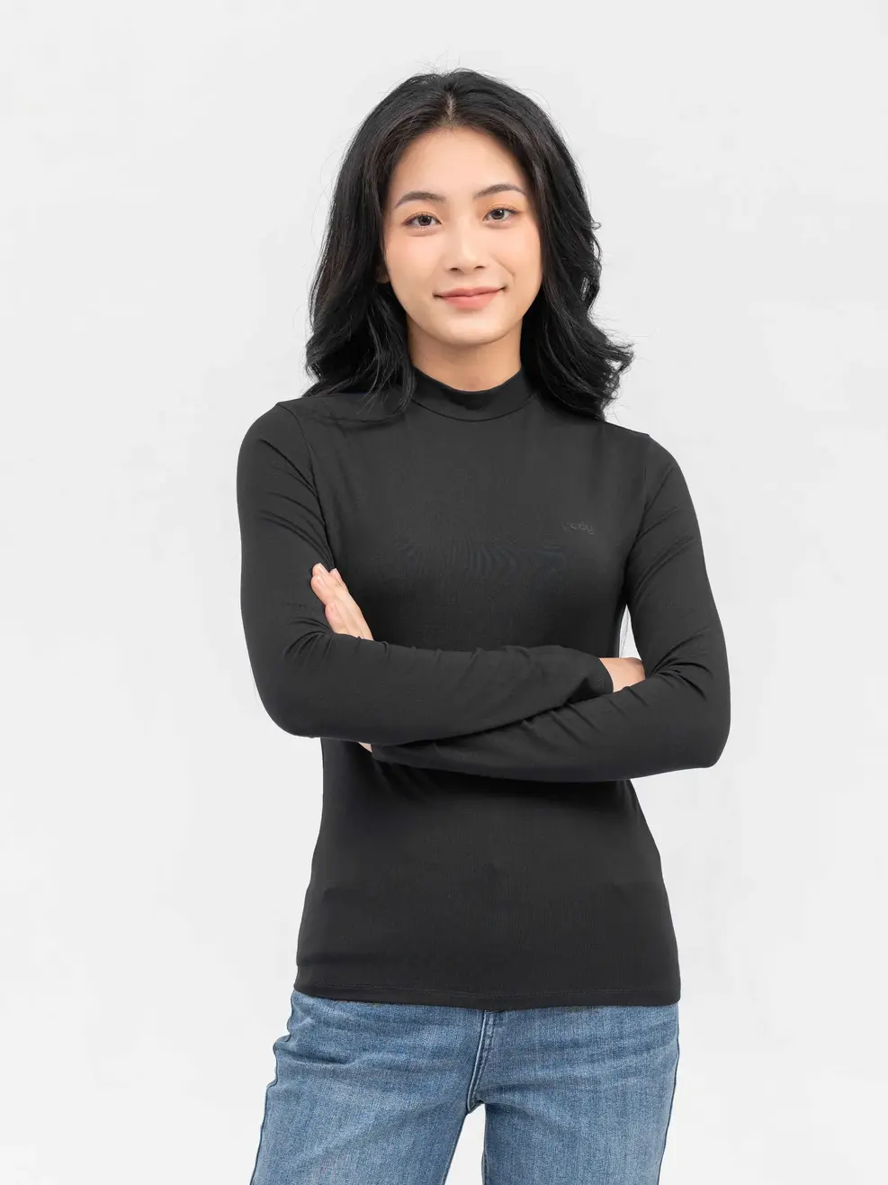 Áo Thu Đông Nữ Cổ 3cm - Đen - S