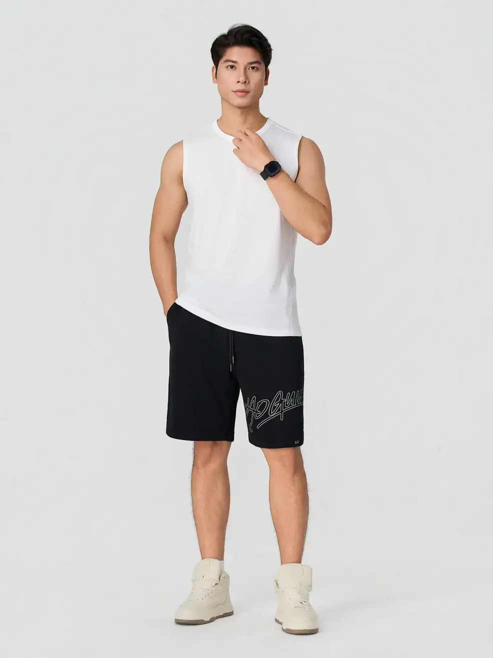 Áo Ba Lỗ Basic In Logo - Trắng 001 - M