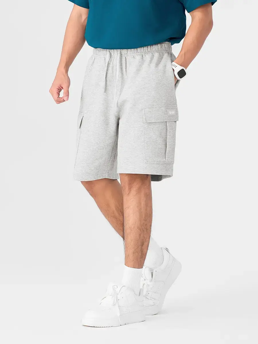 Quần Sooc Yoguu Túi Hộp Mác Cao Su - Be melange - M