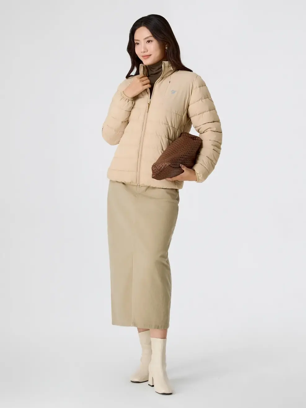 Áo Phao Nữ Mũ Ẩn 4S.Plus - Nâu 177 - S