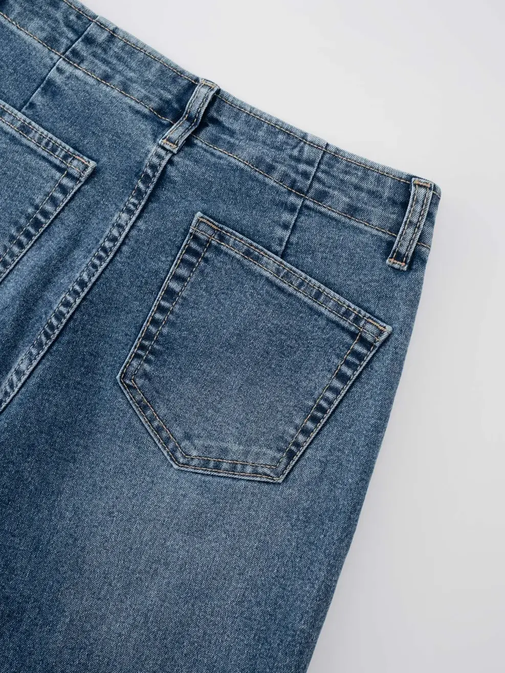 Quần Jeans Nữ Wide Leg Liền Cạp Chiết Ly - Màu chàm 001 - 26