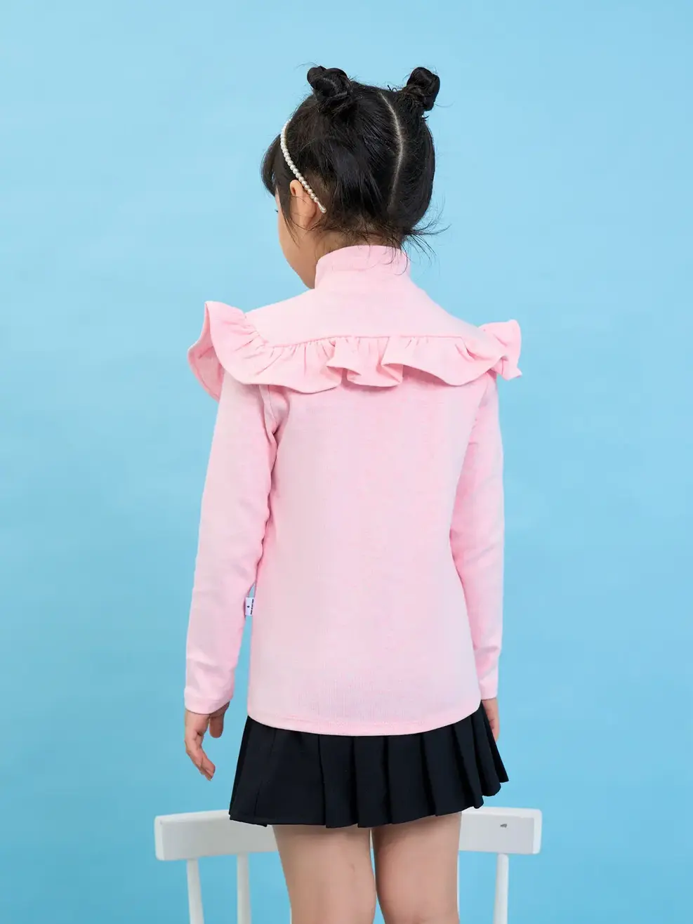 Áo thun kid cổ cao bèo ngực - Hồng - 2