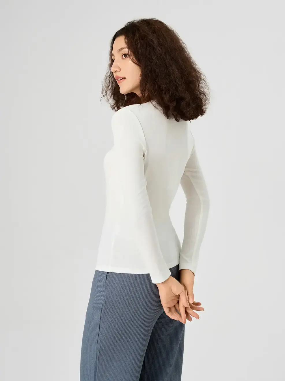 Áo Body Giữ Nhiệt Nữ Cổ Tròn(atn7006) - Trắng 001 - S