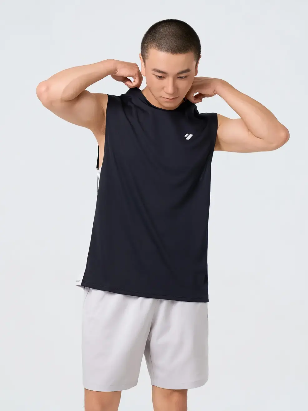 Áo Ba Lỗ Thể Thao Vai Chờm Phối Sườn - ĐEN 002 - M
