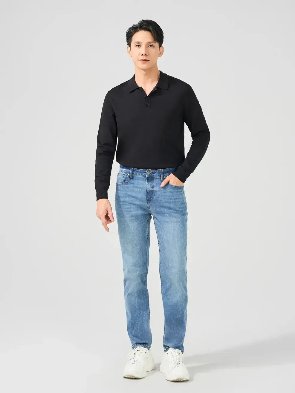 Quần Jeans Nam Slim Fit Poly Indigo ( QJM7057 ) - Màu chàm 002 - 28