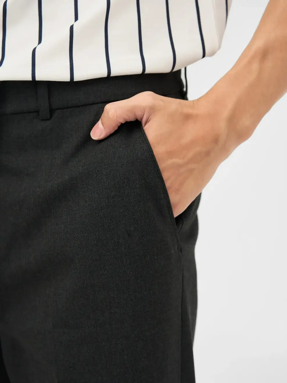 Quần Âu Nam Cạp Chun Ốp - Ghi Đậm - 29