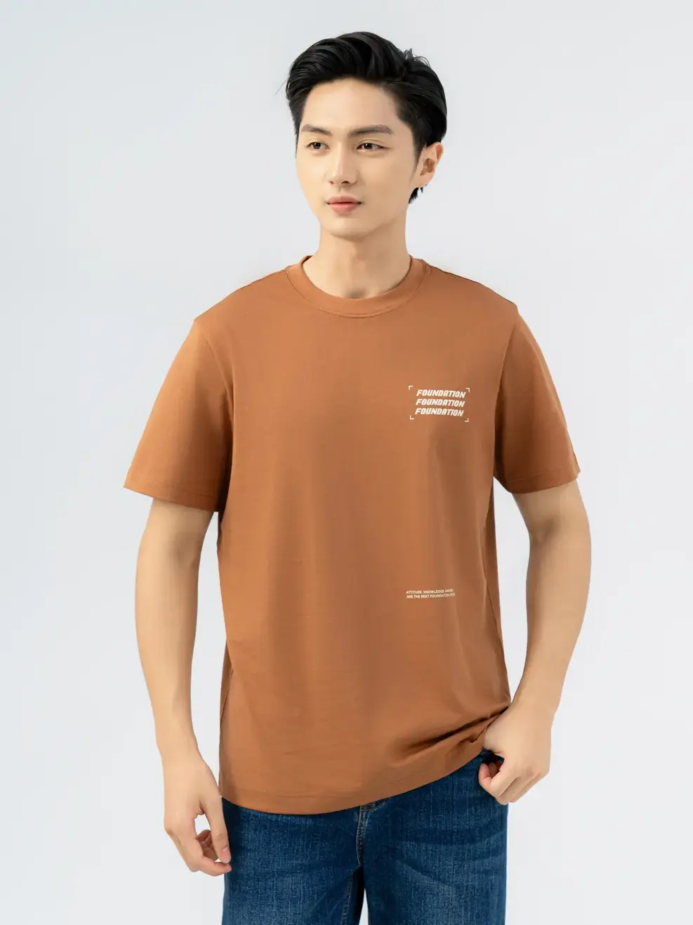 Áo Phông Nam Regular Foundation - Nâu - M
