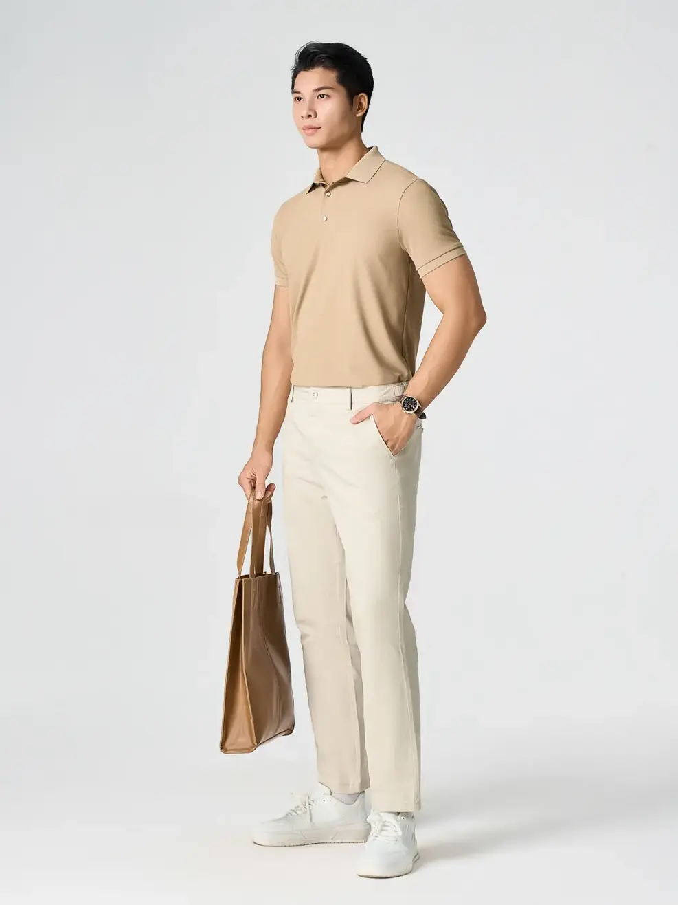 Áo Polo Nam Waffle Siêu Co Giãn - Màu nâu 019 - M