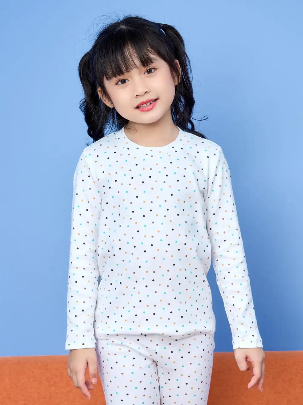 Bộ kid chấm bi nhiều màu - Trắng - 2