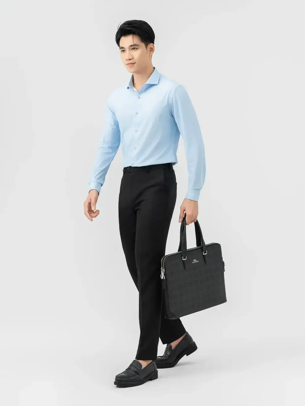 Áo Sơ-mi nam dài tay Knit kẻ sọc (SMM7019) - Kẻ Xanh Da Trời 192 - M