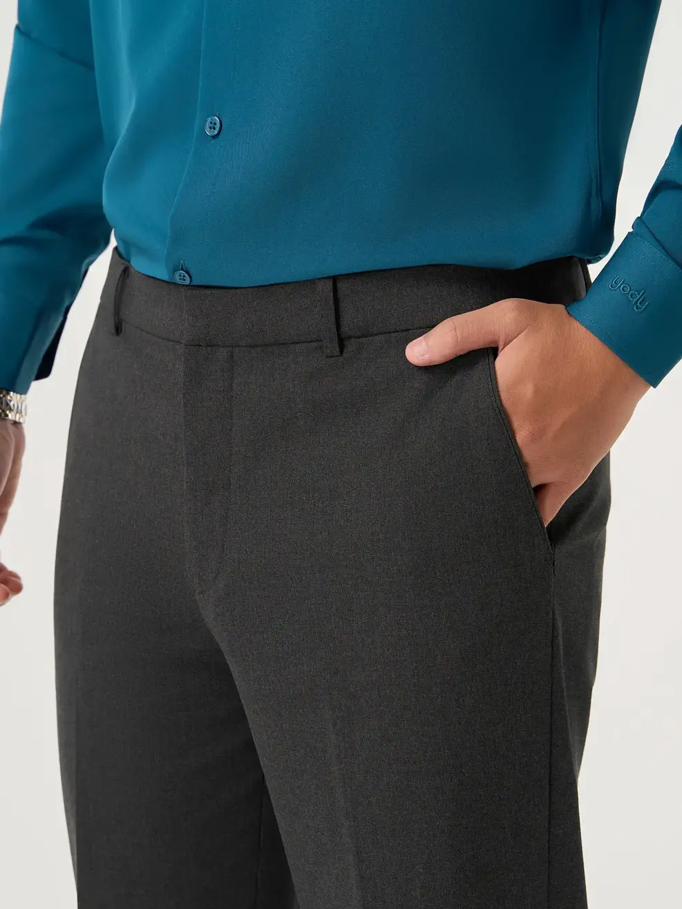 Quần Dài Âu Nam Cạp Chun Ốp (qam6049) - Than chì 017 - 29