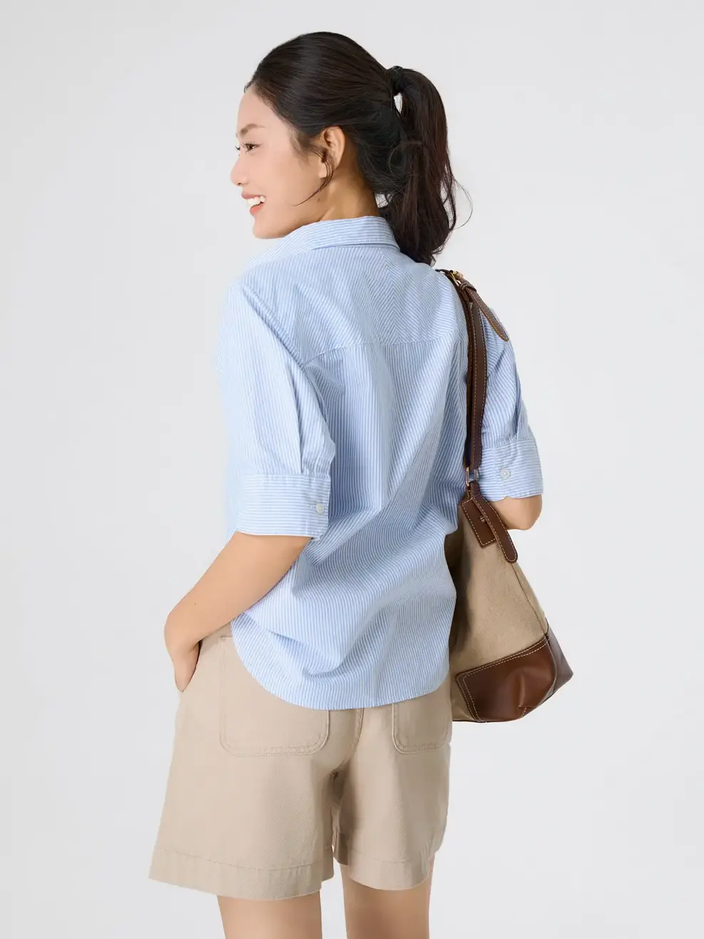 Áo Sơ-mi Stripes Short Sleeve - Kẻ xanh da trời 180 - S