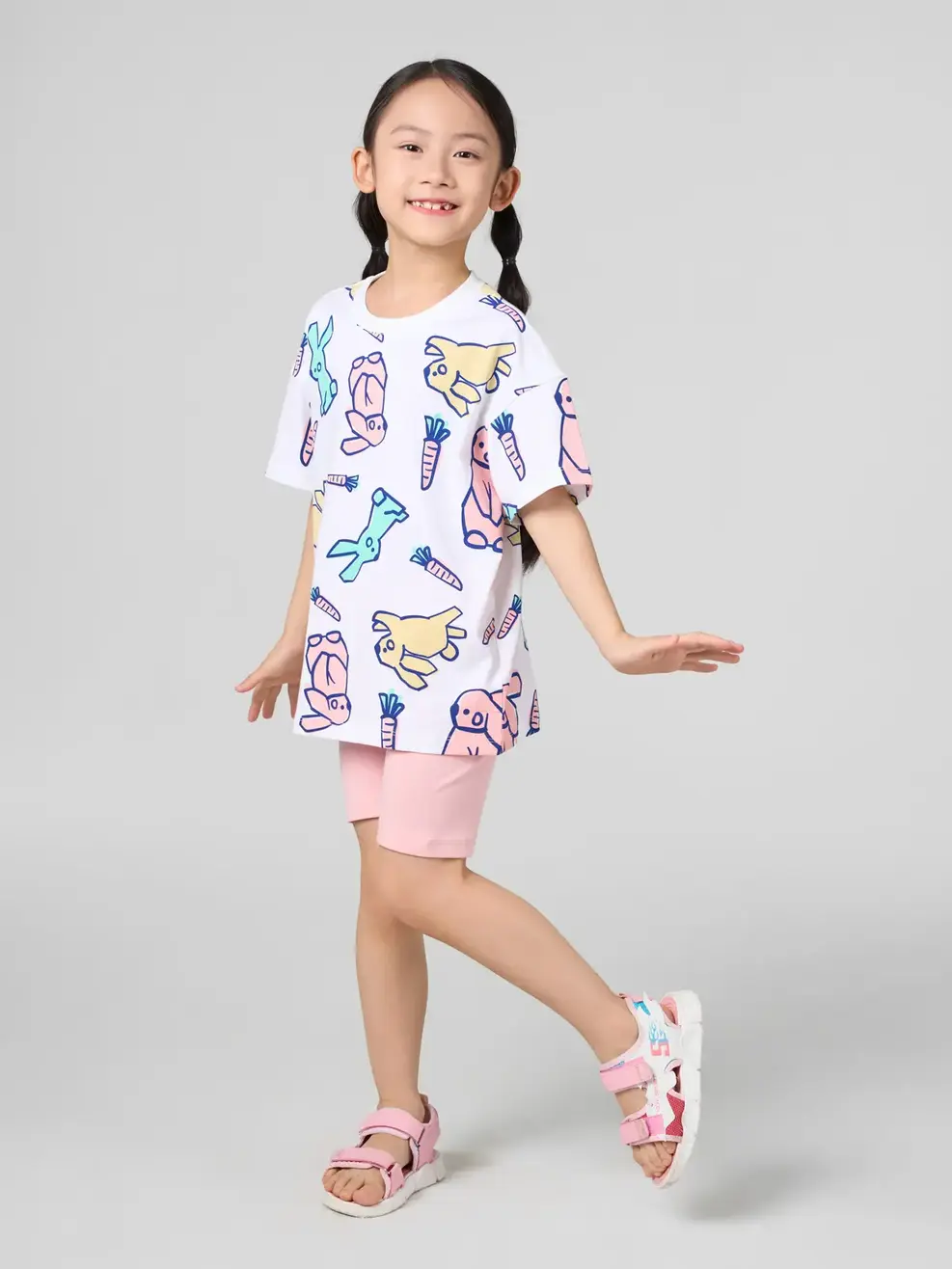 Bộ Đồ In Tràn Chú Thỏ - Trắng 001 - 2-3