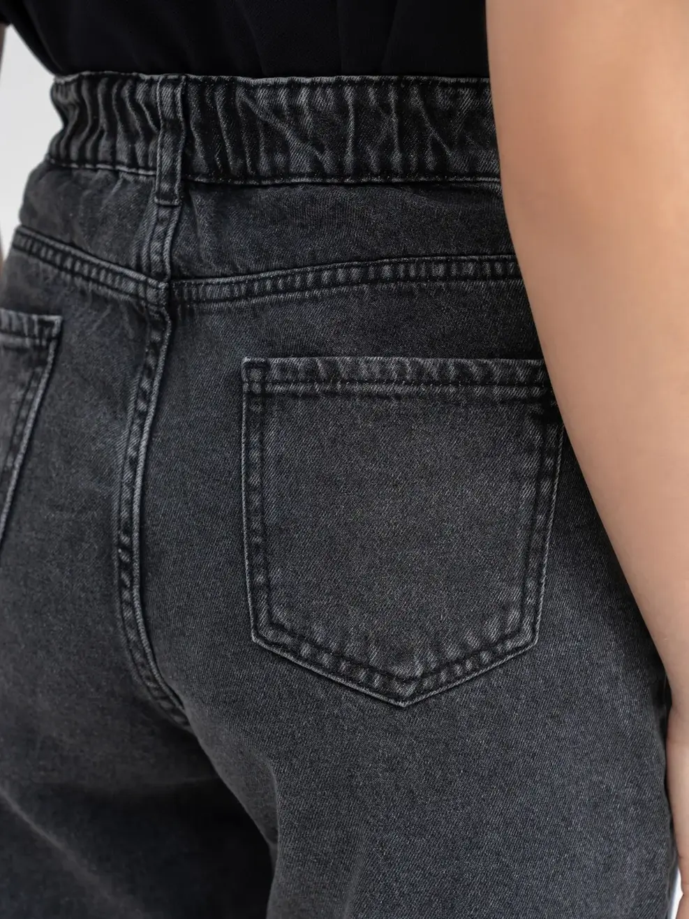 Short jean nữ lửng rộng - Đen chì - 25