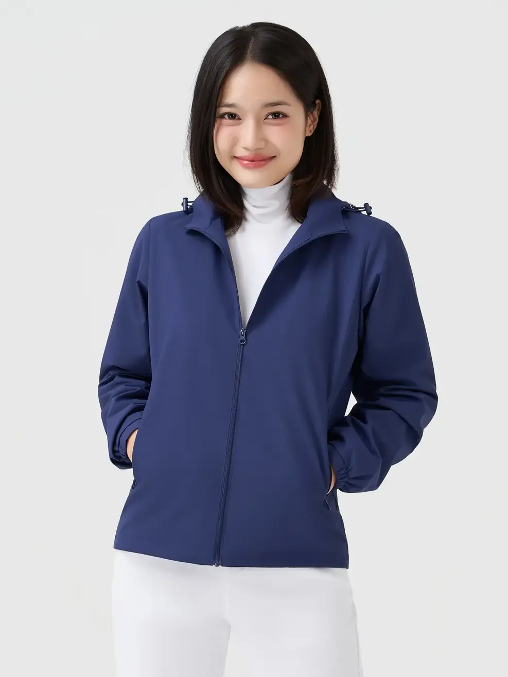 Áo Khoác Gió Nữ Basic -  Tím Than 155 - S