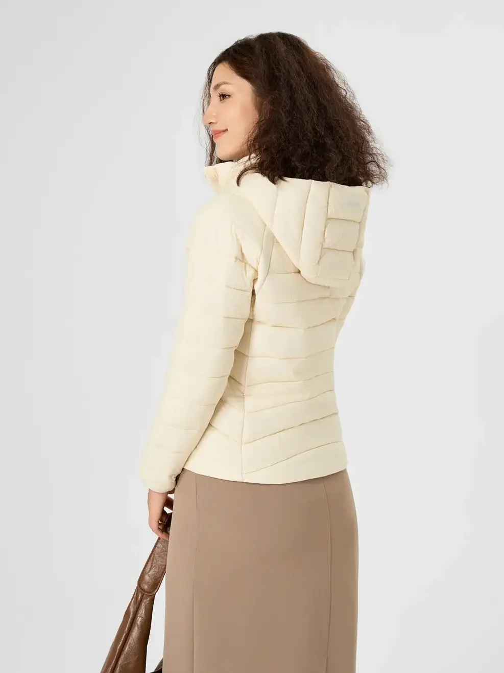 Áo Phao Nữ Phối Nỉ Pro - Be - S