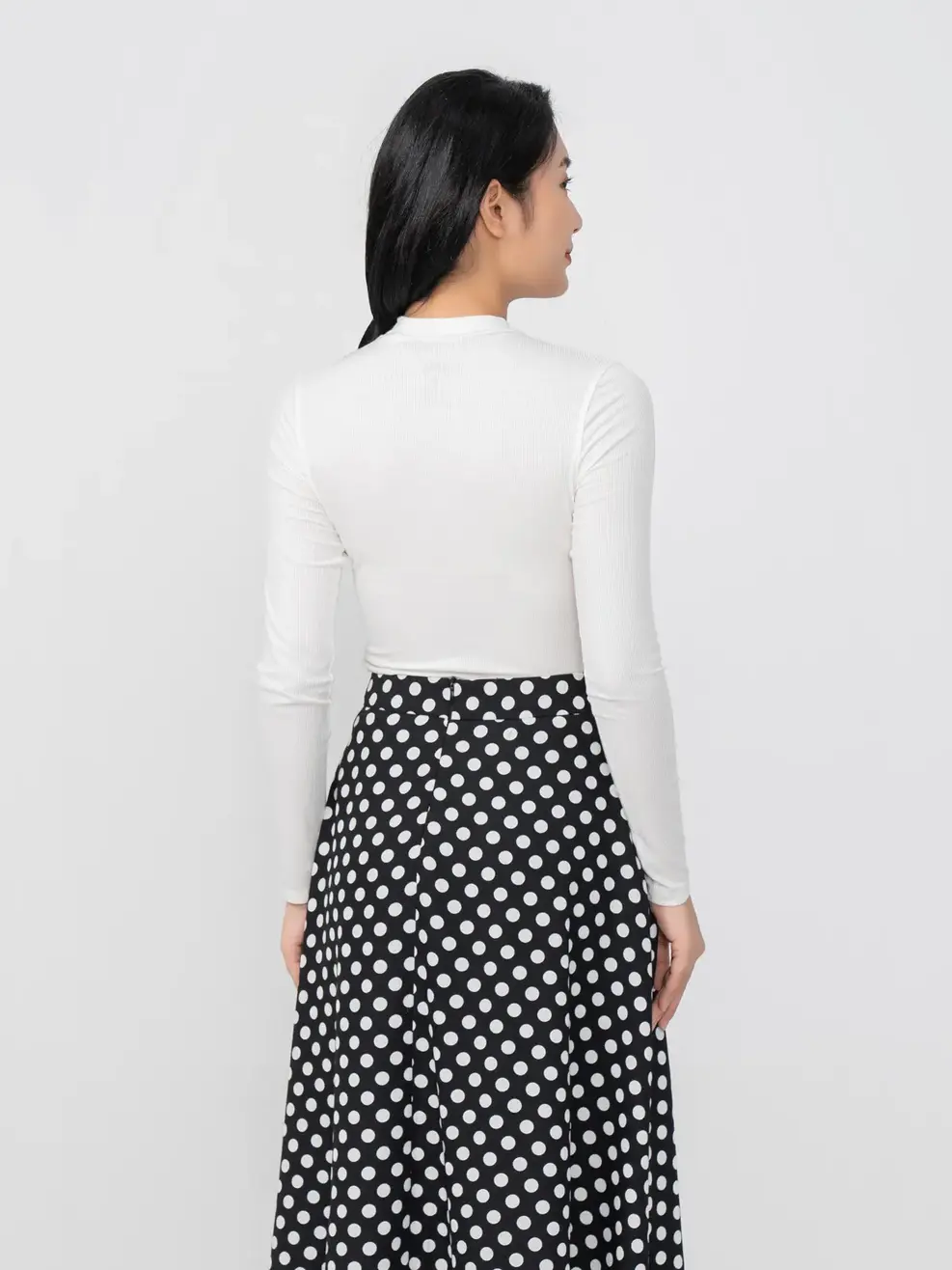 Áo Thu Đông Nữ Thun Zip Dáng Ôm - Trắng - S