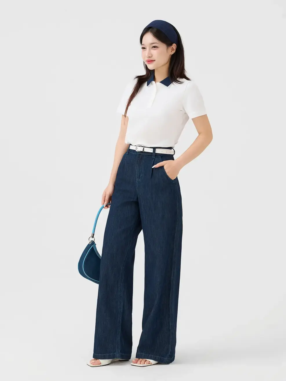 Áo Polo Nữ Ngắn Tay Cổ Phối Bo - Trắng 001 - S