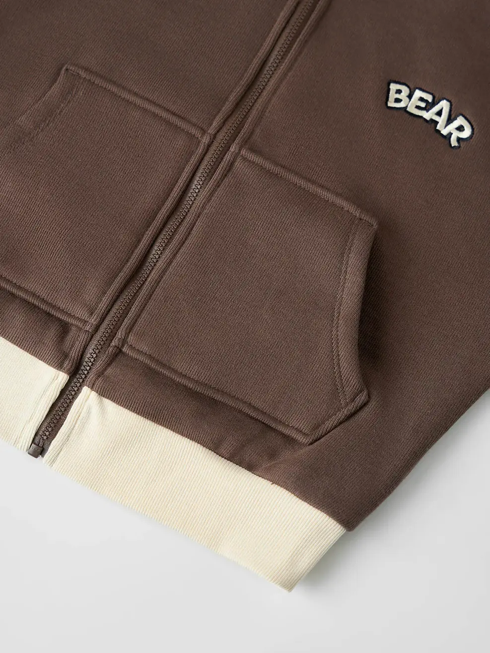 Áo Nỉ Mũ Kéo Khoá Bear - NÂU 093 - 104