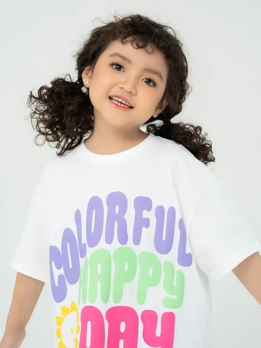 Đồ Bộ Kid Áo Rộng Quần Leging - Trắng tím - 2