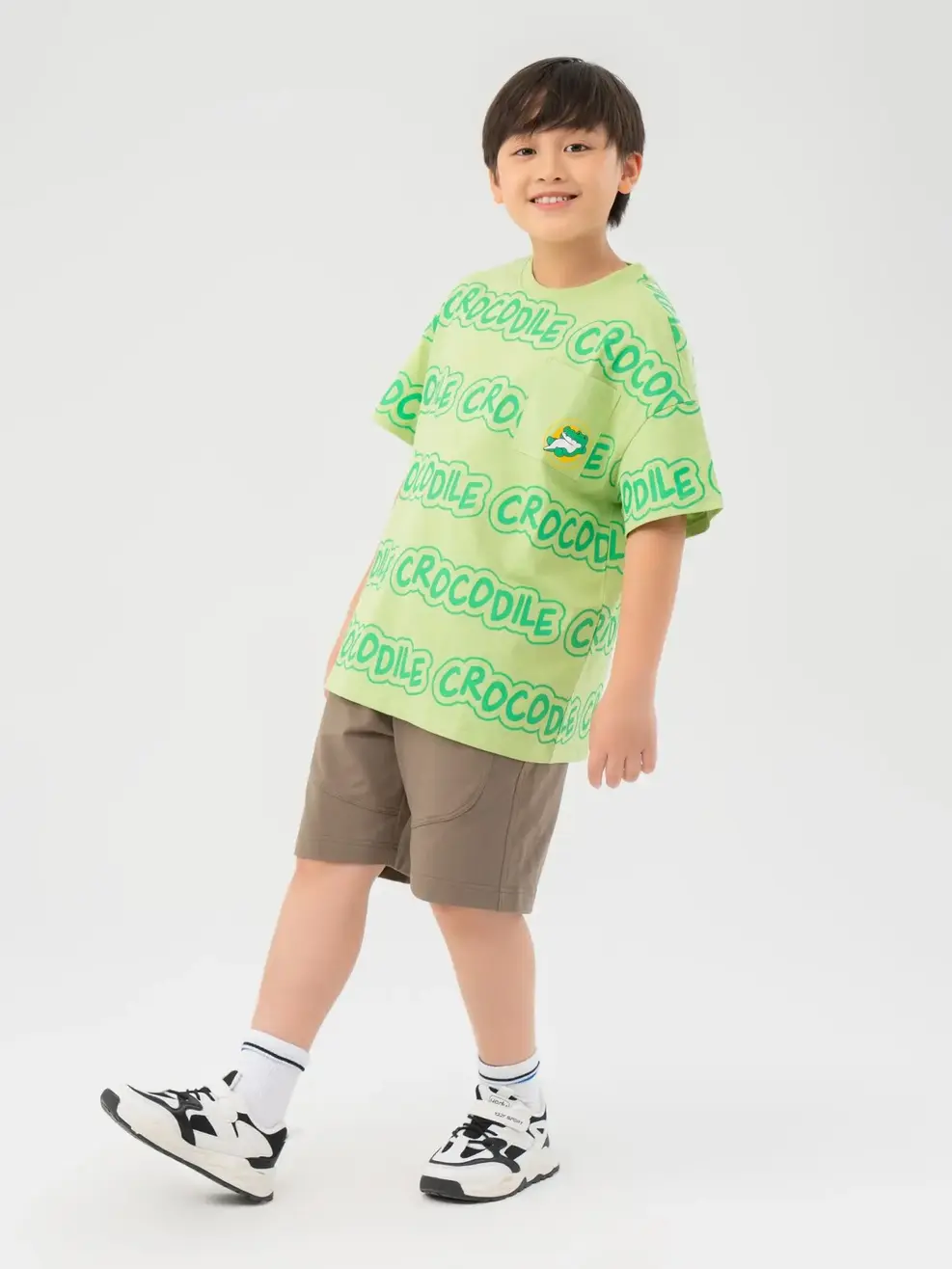 T-shirt Kid In Chữ Crocodile Cotton Usa - Xanh Lá - 8