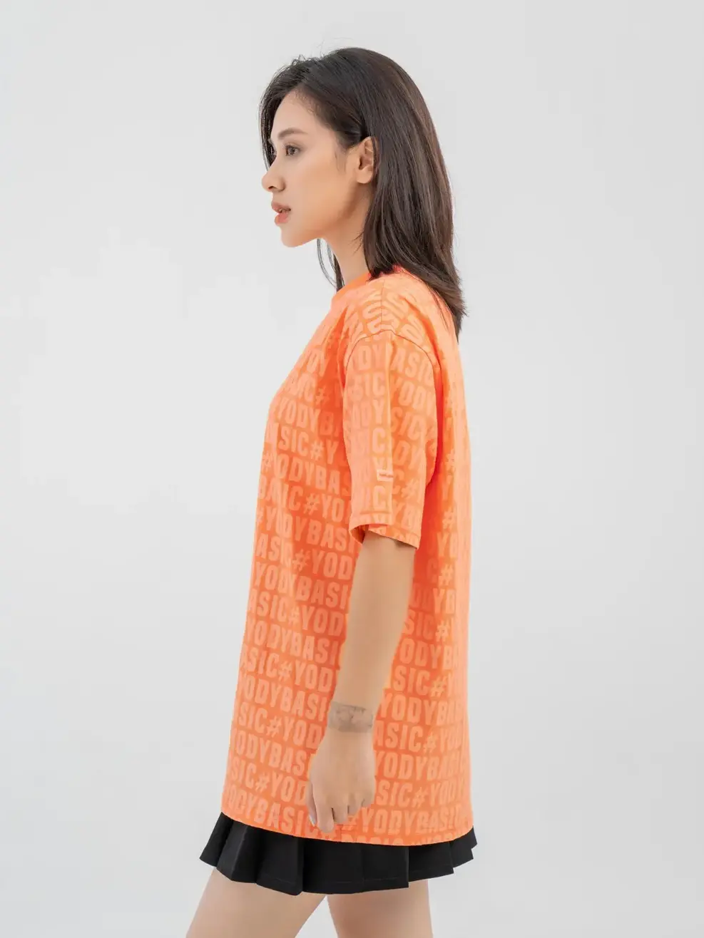 T-shirt Nữ In Tràn Cotton Usa - Cam - S