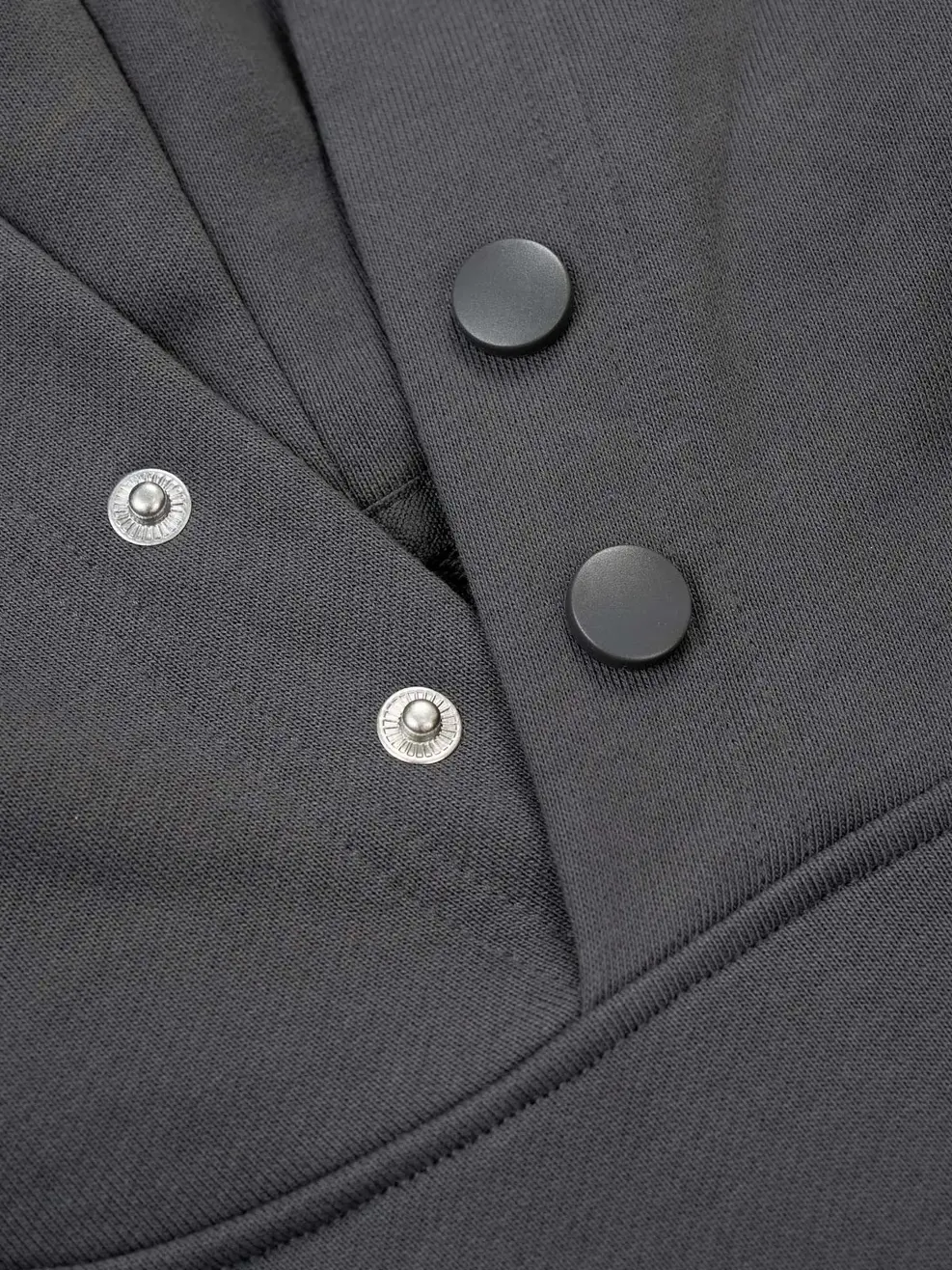 Áo Hoodie Yoguu Mũ Có Cúc Bấm - Ghi - 0