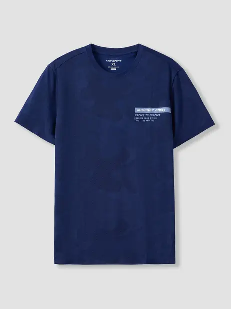 Áo Phông Nam Thể Thao Dệt Jacquard Thoáng Khí In Ngực