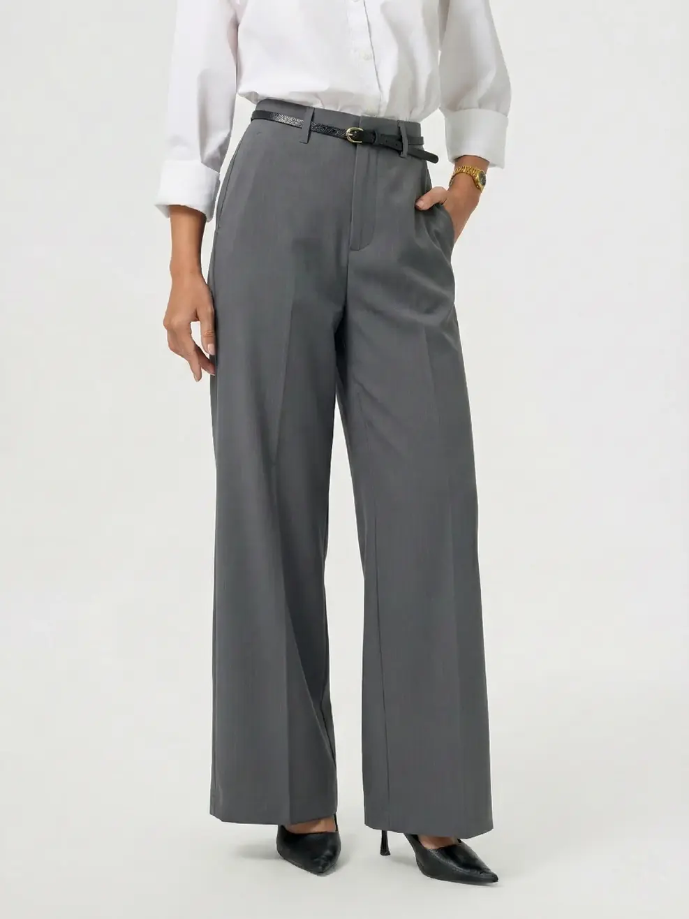 Quần Nữ Suông Cạp Liền Cao Tôn Dáng - Kẻ Chì 042 - S