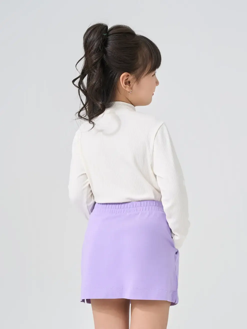 Áo Thu Đông Trẻ Em Thun Tăm Cổ Cao - Trắng - 2-3