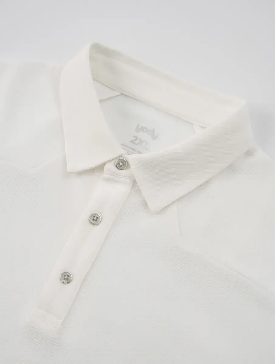 Polo Nam Bổ Thân  - Trắng - 4XL