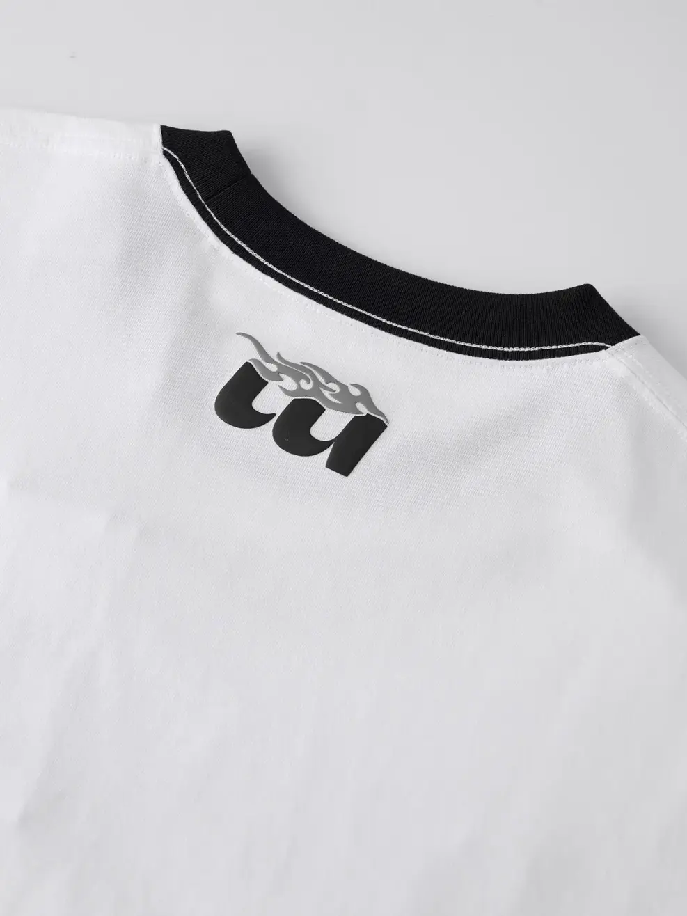 T-shirt Yoguu Phối Viền Phản Quang - Trắng - 0