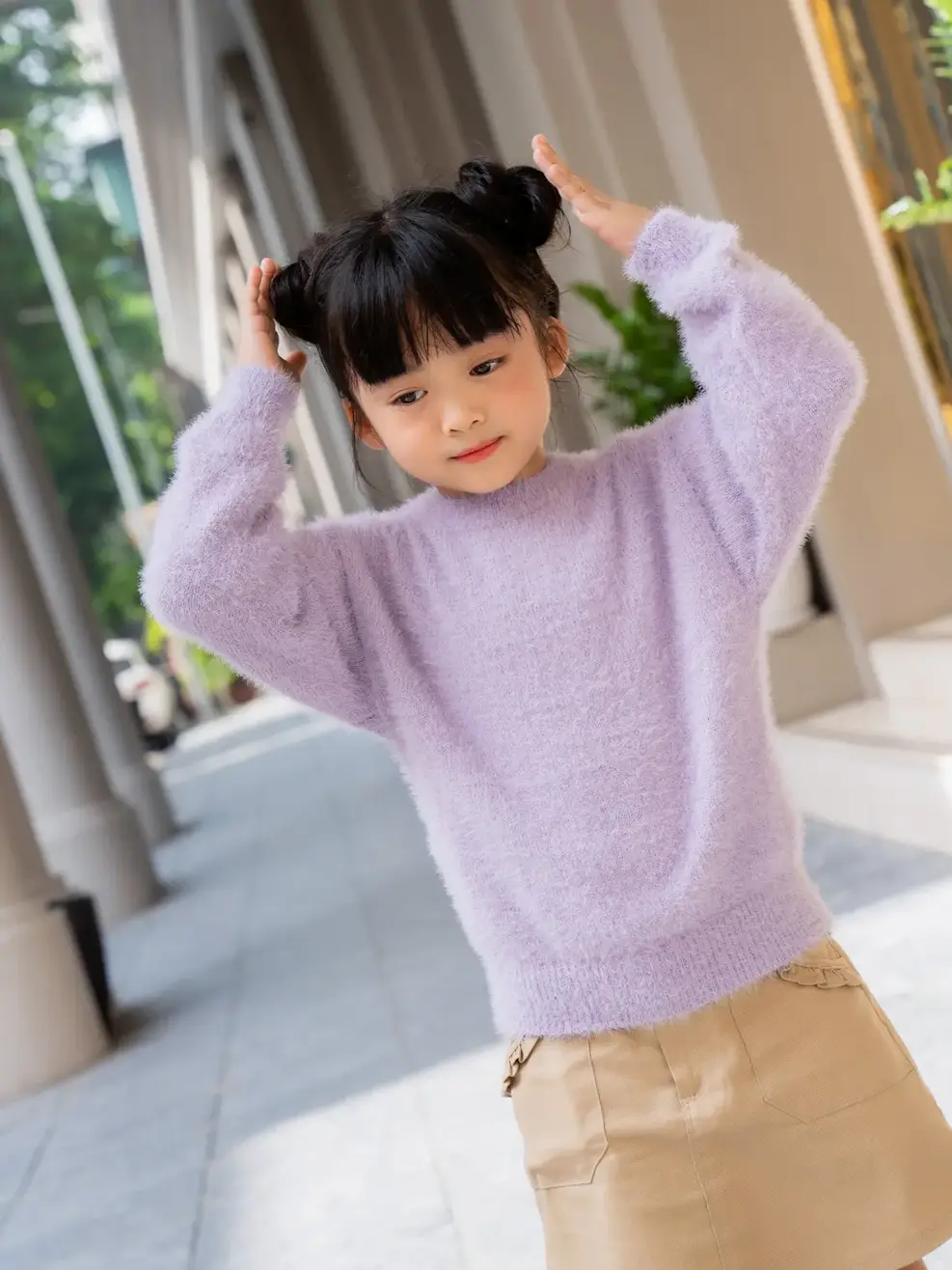 Áo len Kid lên lông - Tím - 2