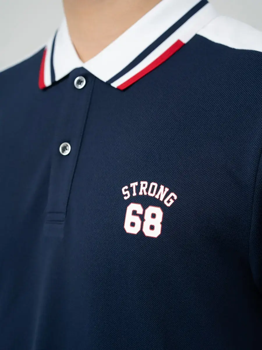 Polo Nam Cafe Phối Tay - Navy Phối Trắng 1 - M