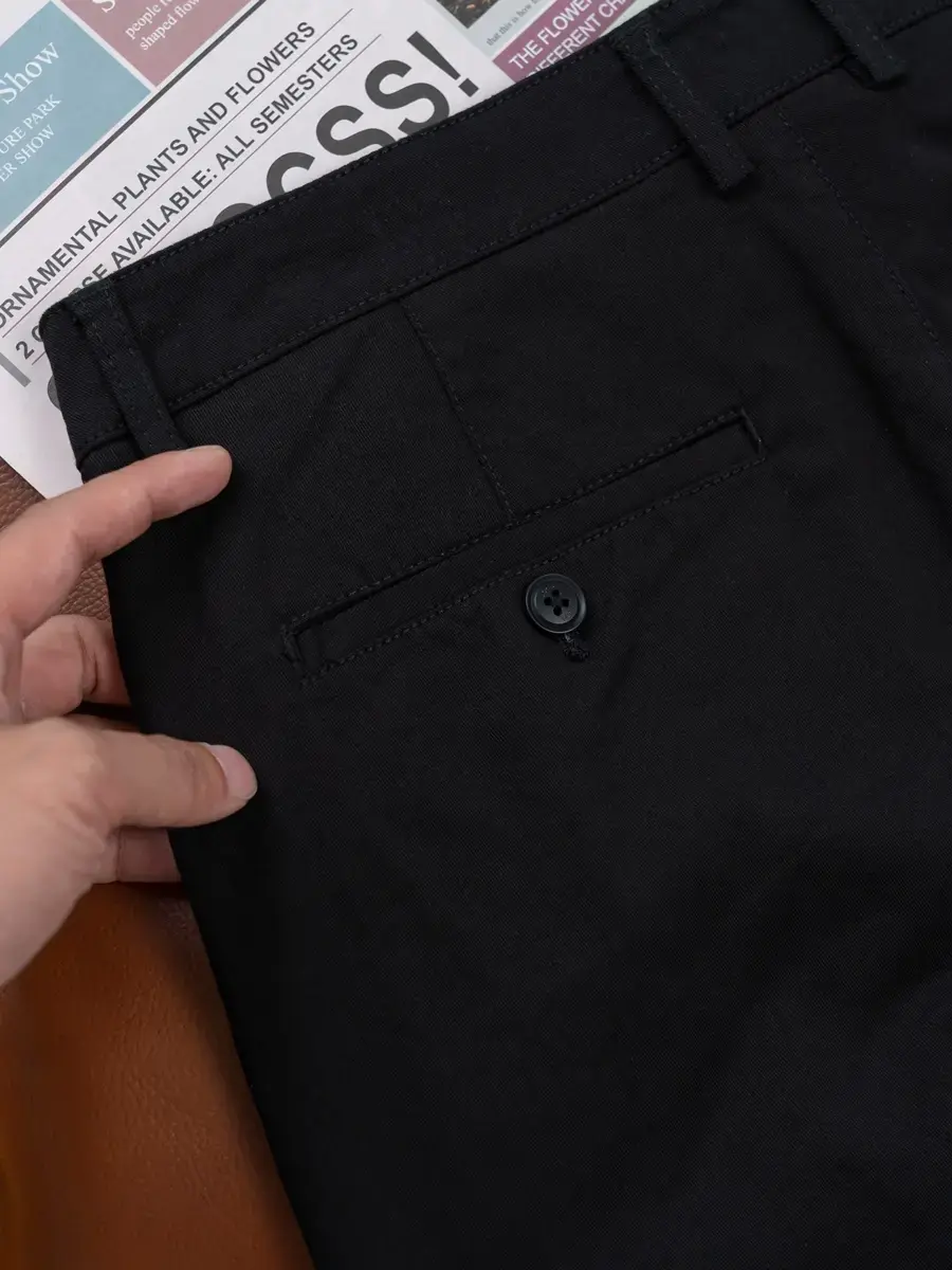Quần kaki nam Regular - Đen - 29
