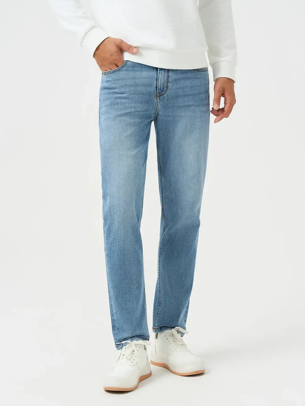 Quần Jeans Nam Baggy Mài Xước - Màu chàm 002 - 28