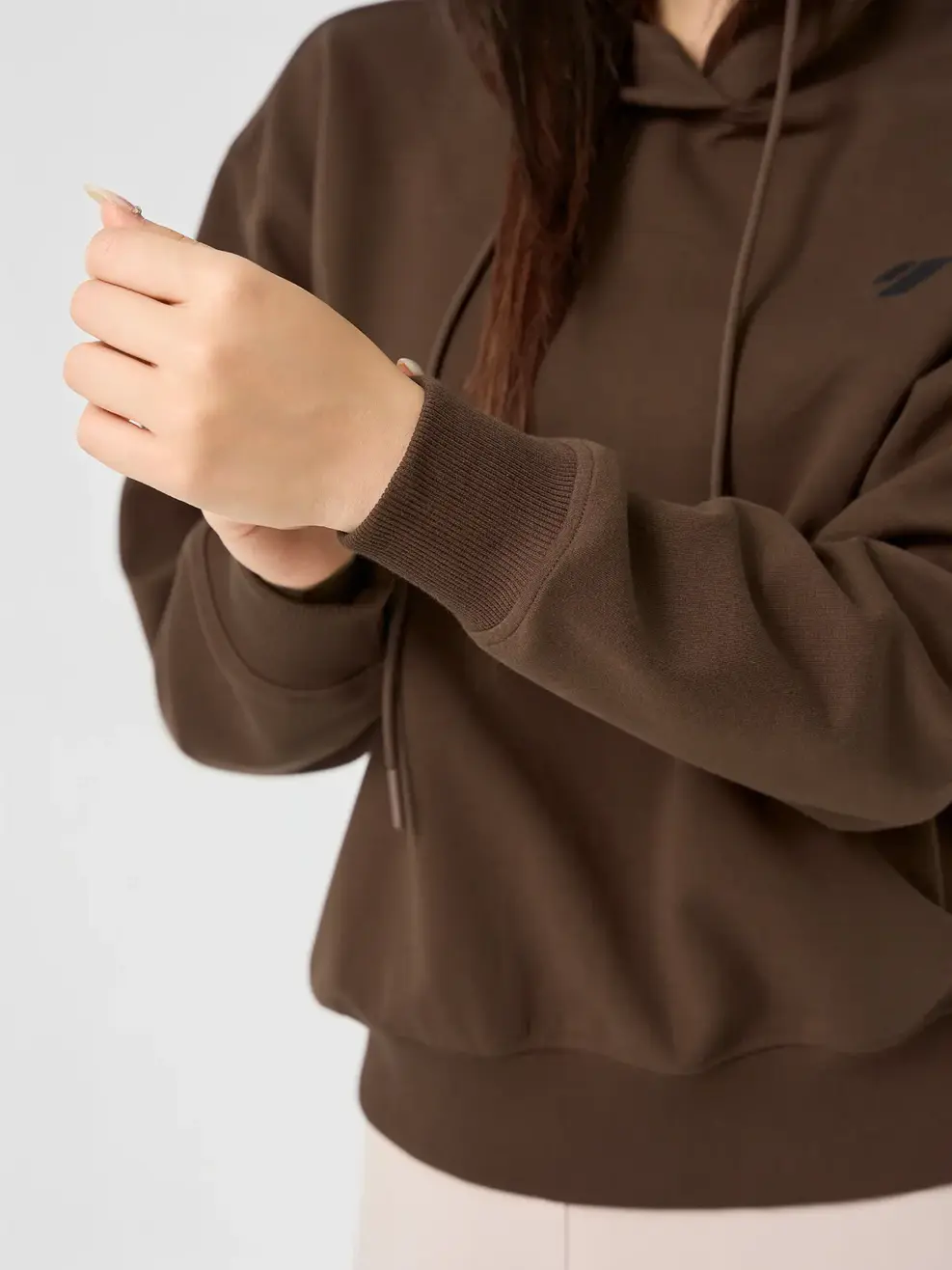 Áo Nỉ Mũ Cơ Bản Dáng Suông - NÂU 147  - S