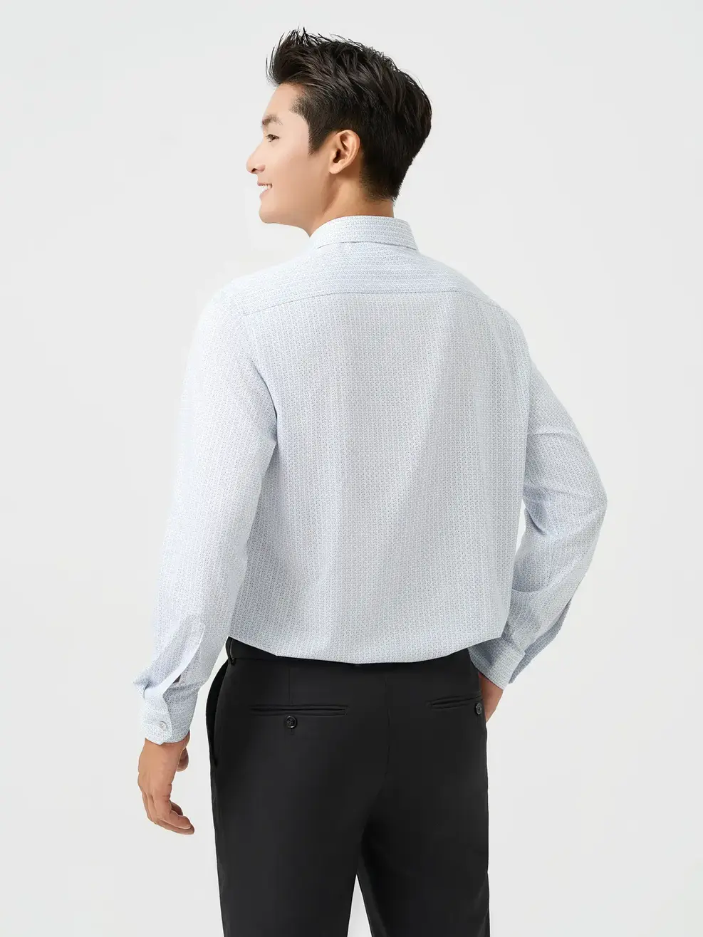 Áo Sơ-mi Nam Dài Tay Họa Tiết - Họa tiết xanh da trời 188 - M