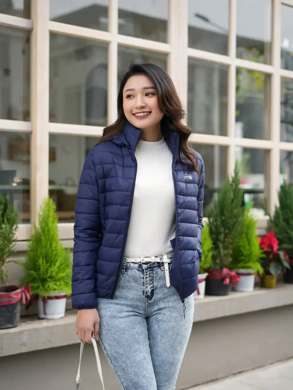 Phao nữ dáng ôm Yody - Tím than - XL