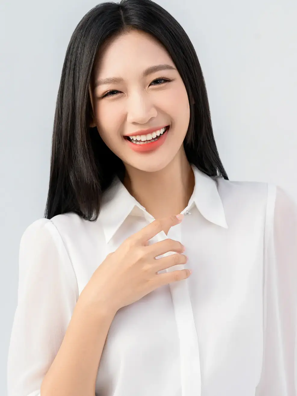 Áo Sơ Mi Tay Dài Nữ Cổ Đức Tay Phối Voan - Trắng - M