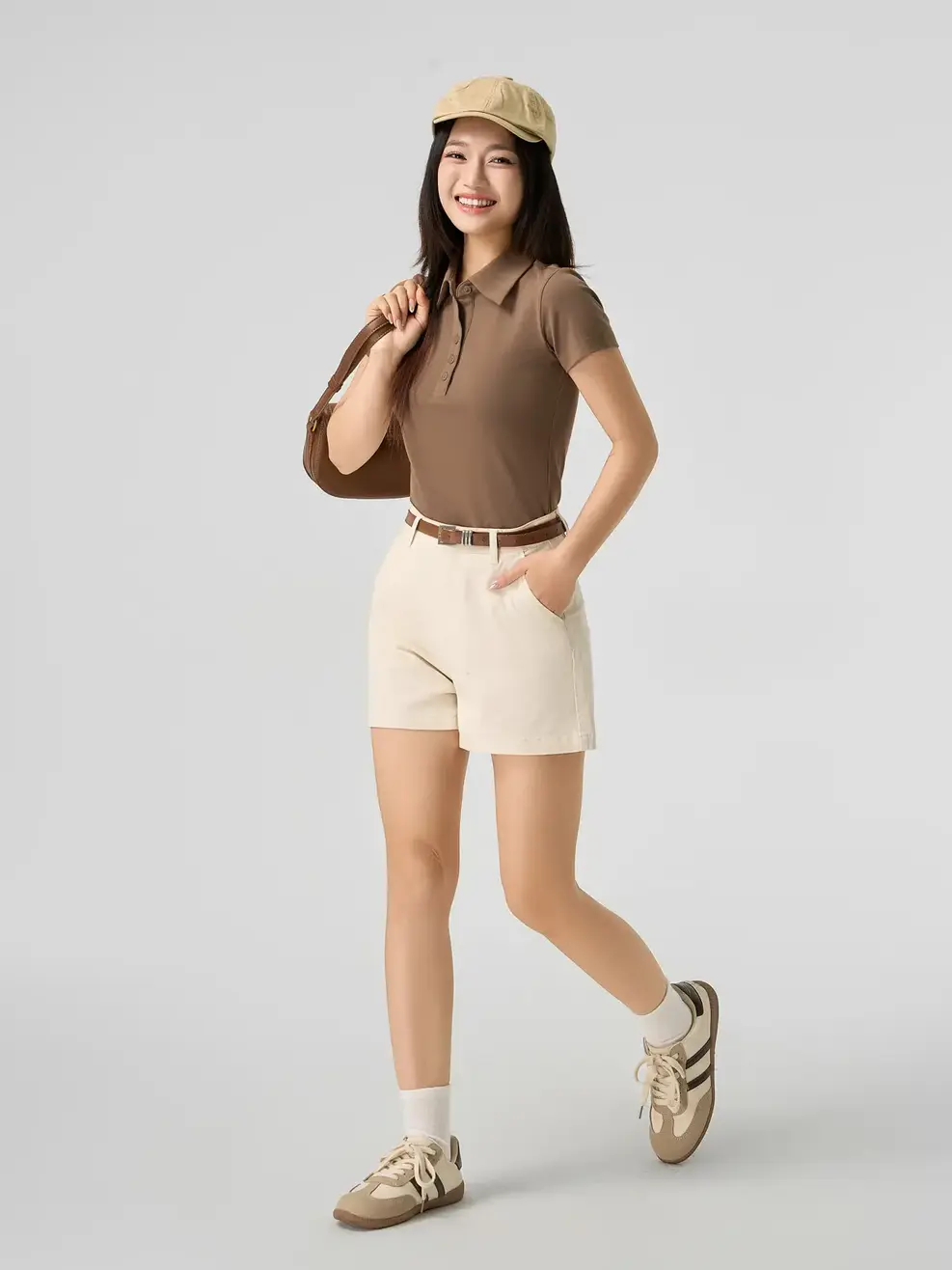 Quần Shorts Khaki Suông Trơn (SJN4022) - Be 009 - 25