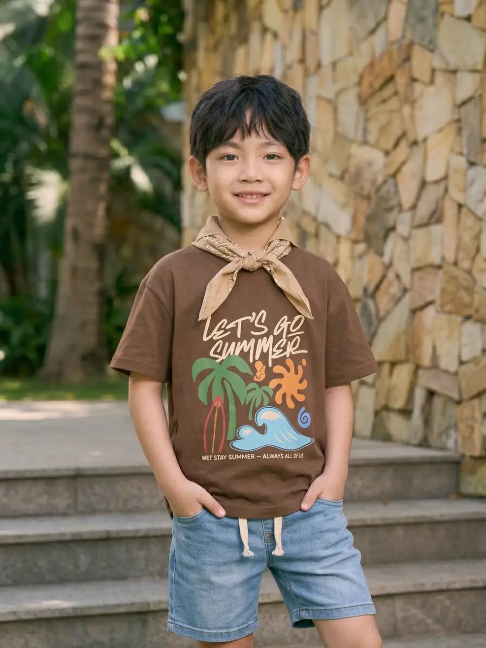 Áo Phông Let’s Go Summer - Nâu 123 - 98
