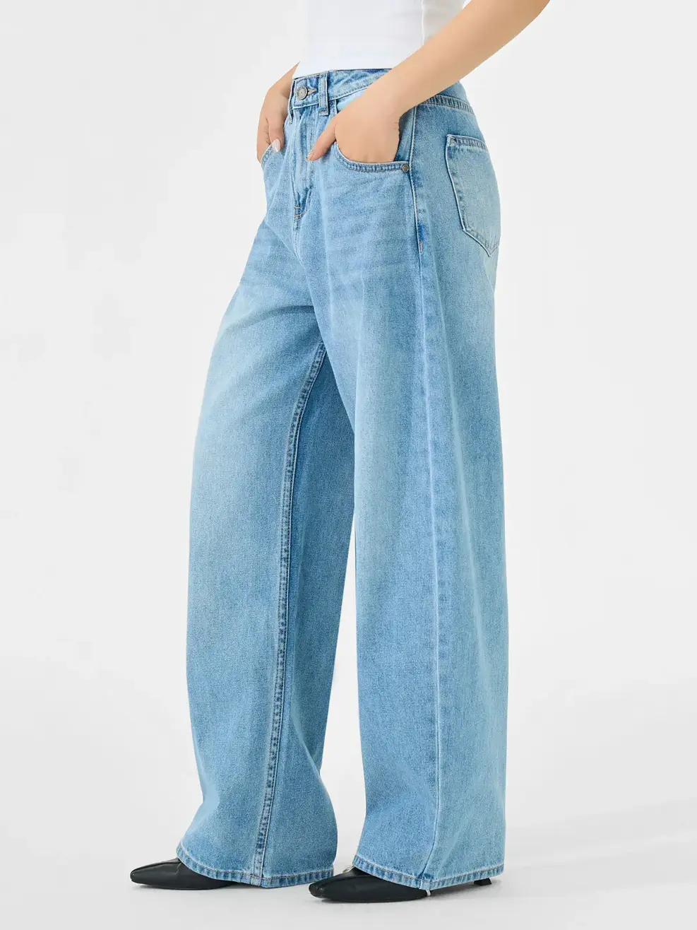 Quần Jeans Nữ Barrel Light Weight - Màu chàm 003 - 26